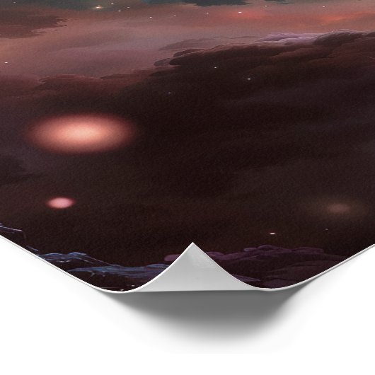 Raspberry Nebula - Levendige Kosmische Kunst Poster (Hoek)