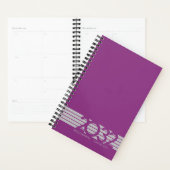 Raspberry Paarse Bottom Stripe Spiral Wekelijks Planner (Display)