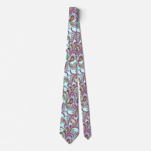 Raspberry Paisley Stropdas (Voorkant)