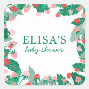 Raspberry Patch Schattige Kleurrijk Custom BABY SH Vierkante Sticker