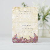 Raspberry Pink Boho Bloemen Bruiloft Reactie RSVP Kaartje (Staand voorkant)