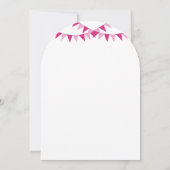 Raspberry Pink Bunting Pennant invitation mariage (Dos)