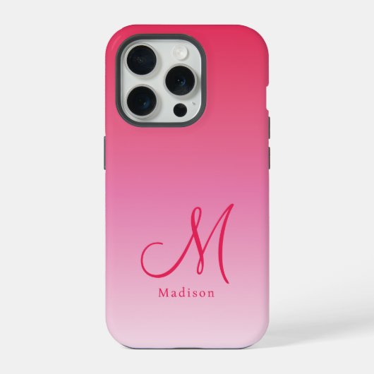 Raspberry Pink Gradient Nom du monogramme personna (Verso)