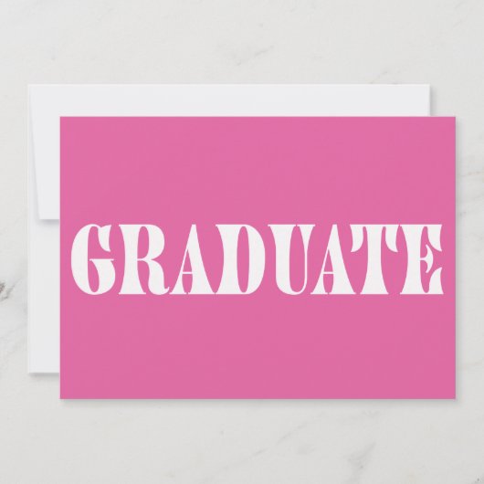 Raspberry Pink Modern Graduation Party Invitation (Voorkant)