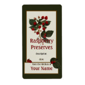 Raspberry Preserve Canning Étiquette (Devant)