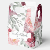 Raspberry roze Waterverf Wedding Favor Box Bedankdoosjes (Geopend)