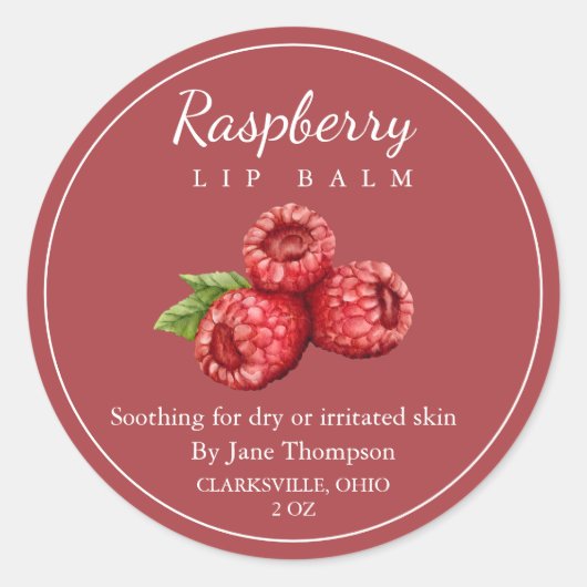 Raspberry Salve / balsem Label (Voorkant)