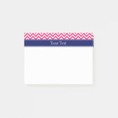 Raspberry SLg Chevron Navy Naam Monogram Post-it® Notes (Voorkant)