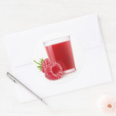 Raspberry smoothie ronde sticker (Envelop)