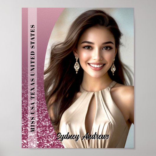 Raspberry Sparkle Custom Pageant Poster Print (Devant)