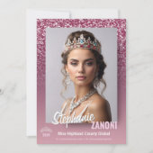 Raspberry Sparkle Pageant Handtekening Kaart | QR- (Voorkant)