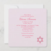 Raspberry Star of David Invitations Bat mitzvah (Dos)