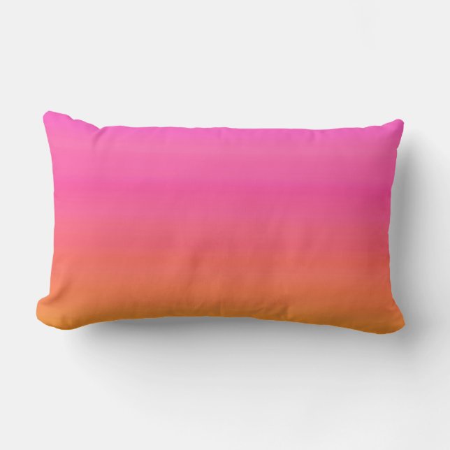Raspberry Sunset Gradient - Roze Geel Sinaasappel Kussen (Voorkant)