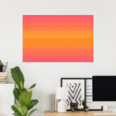 Raspberry Sunset Gradient - Roze Geel Sinaasappel Poster (Thuiskantoor)