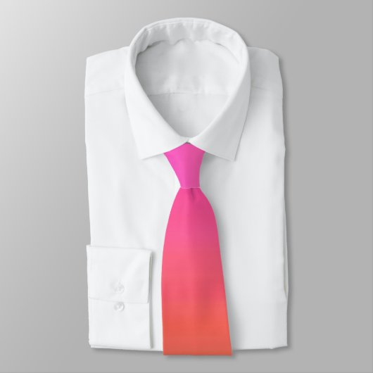 Raspberry Sunset Gradient - Roze Geel Sinaasappel Stropdas (Gebonden)