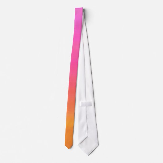 Raspberry Sunset Gradient - Roze Geel Sinaasappel Stropdas (Achterkant)