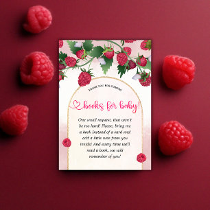 Raspberry Sweet Baby shower Boeken voor Baby Informatiekaartje