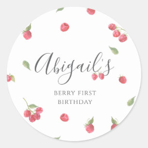 Raspberry Sweet Berry eerste verjaardag Ronde Sticker