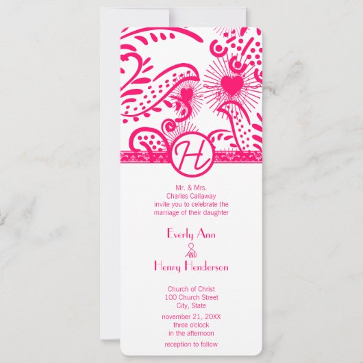 Raspberry Tortelduifjes Weddenschap Kaart (Voorkant)