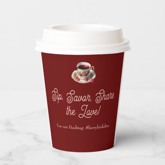 Raspberry Vrijgezellenfeest Thee To-Go Cups Papieren Bekers (Achterkant)