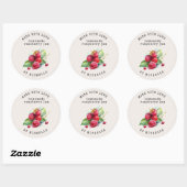 Raspberry Waterverf Jam Label Inblikken Sticker (Vel)