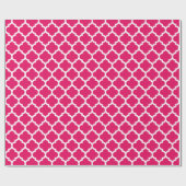 Raspberry White Moroccan Quatrefoil Pattern #5 Cadeaupapier (Vlak)