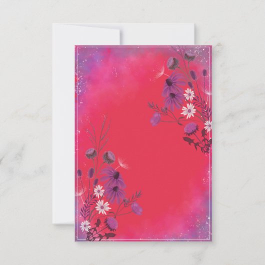 Raspberry Wildflower - RSVP card vertical (Achterkant)