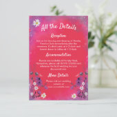 Raspberry Wildflower - RSVP kaart verticaal (Staand voorkant)