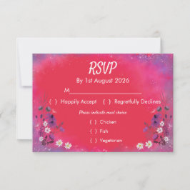 Raspberry Wildflowers - RSVP card Kaartje