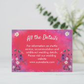 Raspberry Wildflowers - Wedding enclosure card Informatiekaartje (Staand voorkant)
