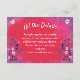 Raspberry Wildflowers - Wedding enclosure card Informatiekaartje