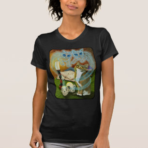 Rassembler le T-shirt gothique de chats de fantôm