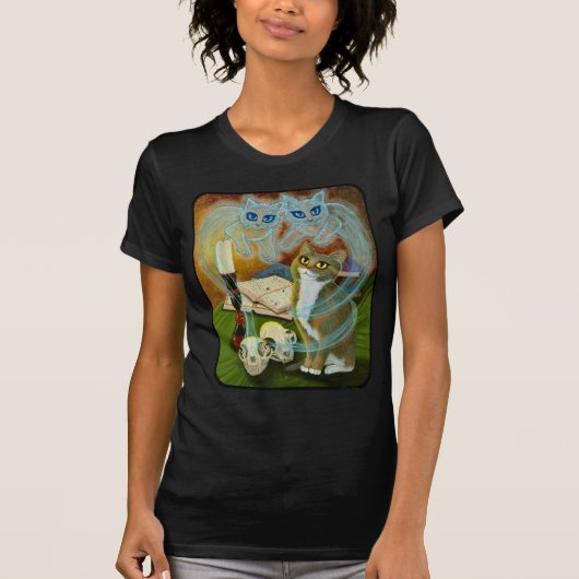 Rassembler le T-shirt gothique de chats de fantôme (Devant)
