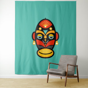 Rasta Afrikaans masker Wandkleed