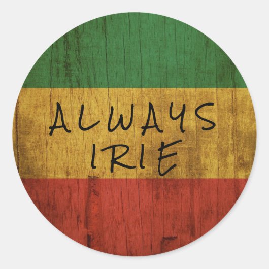 Rasta Altijd Irie Ronde Sticker (Voorkant)