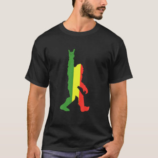 Rasta Bigfoot Rock and Roll voor Sasquatch Believe T-shirt