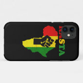Rasta Black Power Fist over Afrika iPhone 5 Hoesje (Achterkant (horizontaal))