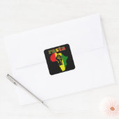 Rasta Black Power Fist over Afrika Vierkante Sticker (Envelop)
