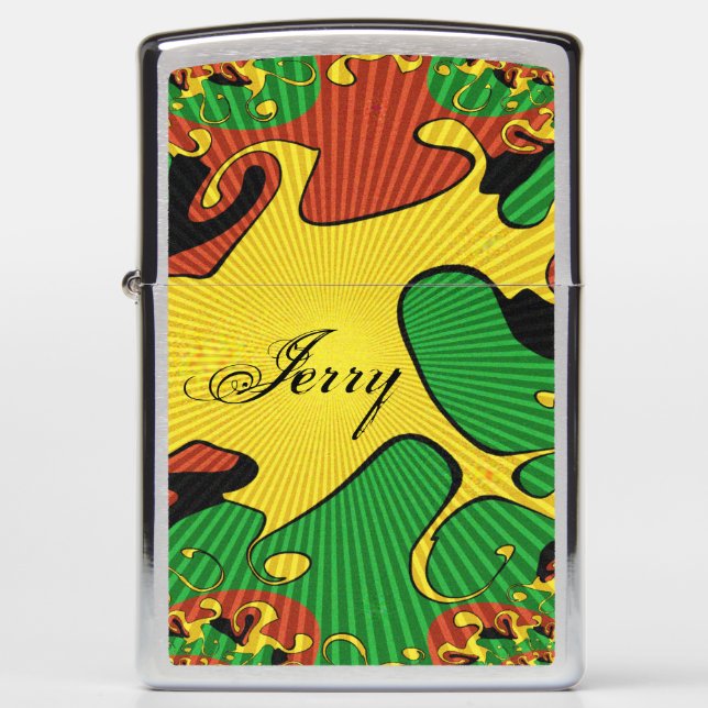 Rasta Color Abstract Zippo Lighter (Voorkant)