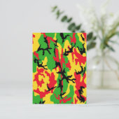 Rasta Colored Camouflage Briefkaart (Staand voorkant)