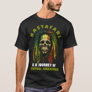 Rasta Dreadlocks schedel Ethiopische vlag Reggae R T-shirt
