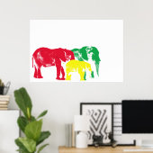 Rasta Elephant Poster (Thuiskantoor)