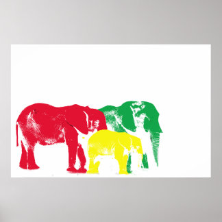 Rasta Elephant Poster