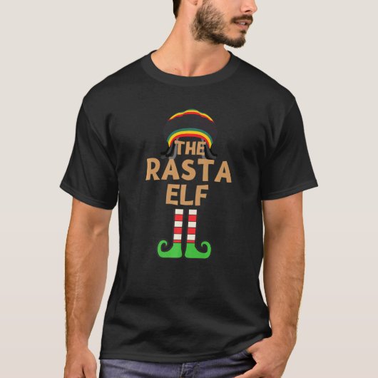 Rasta Elf Matching Family Kerstparty Pajama T-shirt (Voorkant)
