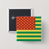 Rasta Flag US Badge Vierkante Button 5,1 Cm (Voorkant /achterkant)