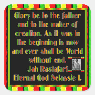 Rasta Gebed Voorgedragen voor de rookceremonie Vierkante Sticker