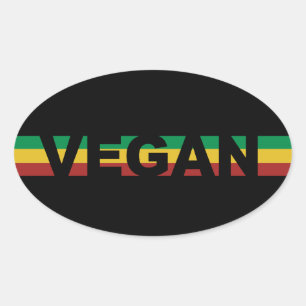 Rasta Gestreepte Vegan Sticker