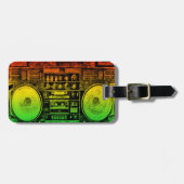Rasta Ghetto Blaster Bagagelabel (Voorkant horizontaal)
