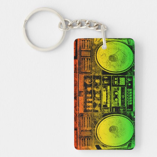 Rasta Ghetto Blaster Sleutelhanger (Voorkant)