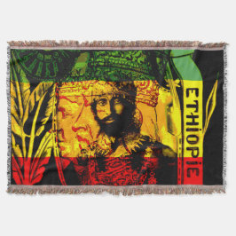 Rasta Haile Selassie Lion Judah Red Green Deken